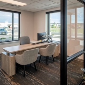 office and seating area
